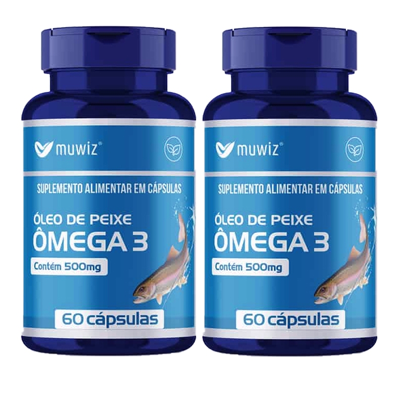 ÔMEGA 3 EPA DHA ÓLEO DE PEIXE VITAMINA OMEGA 3 60 CAPS MUWIZ KIT 2