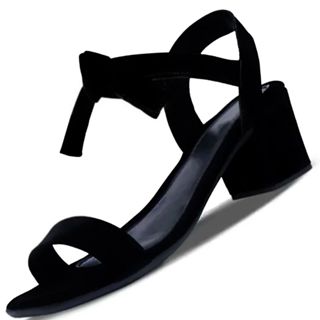 Sandália Feminina Salto Grosso De Amarrar Confortável em Oferta na Shopee