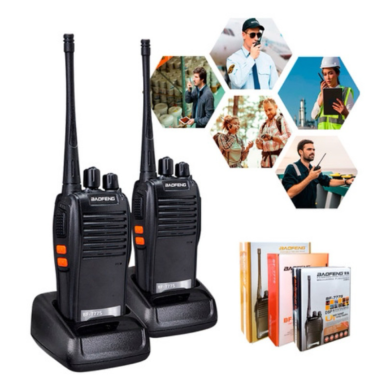 Kit 2 Radio Walk Talk Comunicador 16 Ch 4km Baofeng 777s Ht