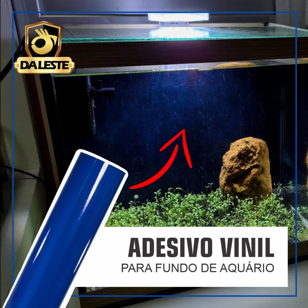 Fundo De Aquário Adesivo Vinil Preto OU Azul Royal Diversos Tamanhos em Oferta na Shopee