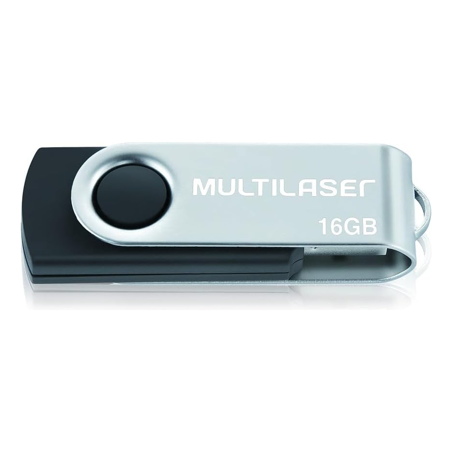 Multilaser Twist Pd588 Pendrive 16gb Preto E Prateado