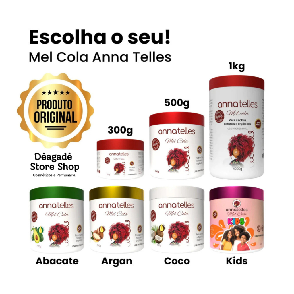 Mel Cola Anna Telles Variados Cabelos Crespos e Cacheados Naturais e Orgânicos em Oferta na Shopee