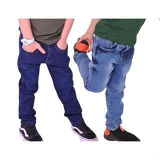 Kit 2 Calças Infantil e juvenil, Com Lycra Todas Com Ajuste Interno! em Oferta na Shopee