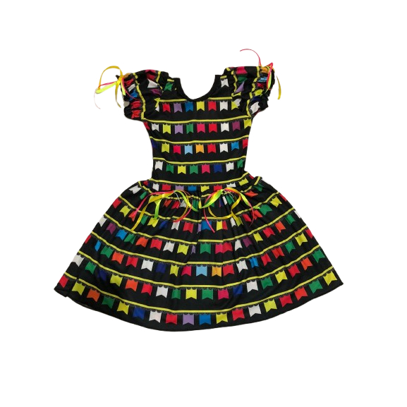 Vestido fantasia caipira menina leve bandeirinha Novo Modelo Vestido Caipira  Pronta Entrega