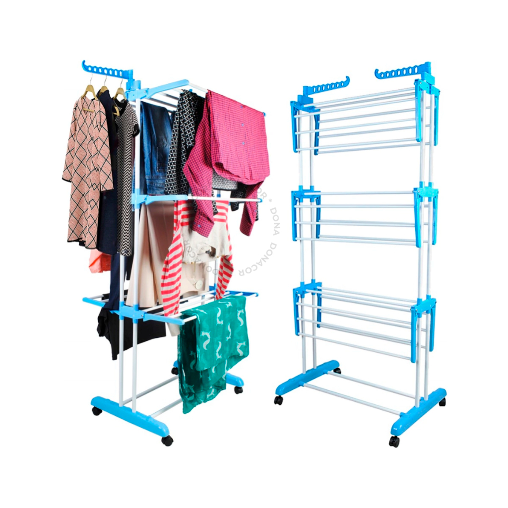 Varal De Chão Roupa Calcinha Grade 3 Andares Dobrável Portátil