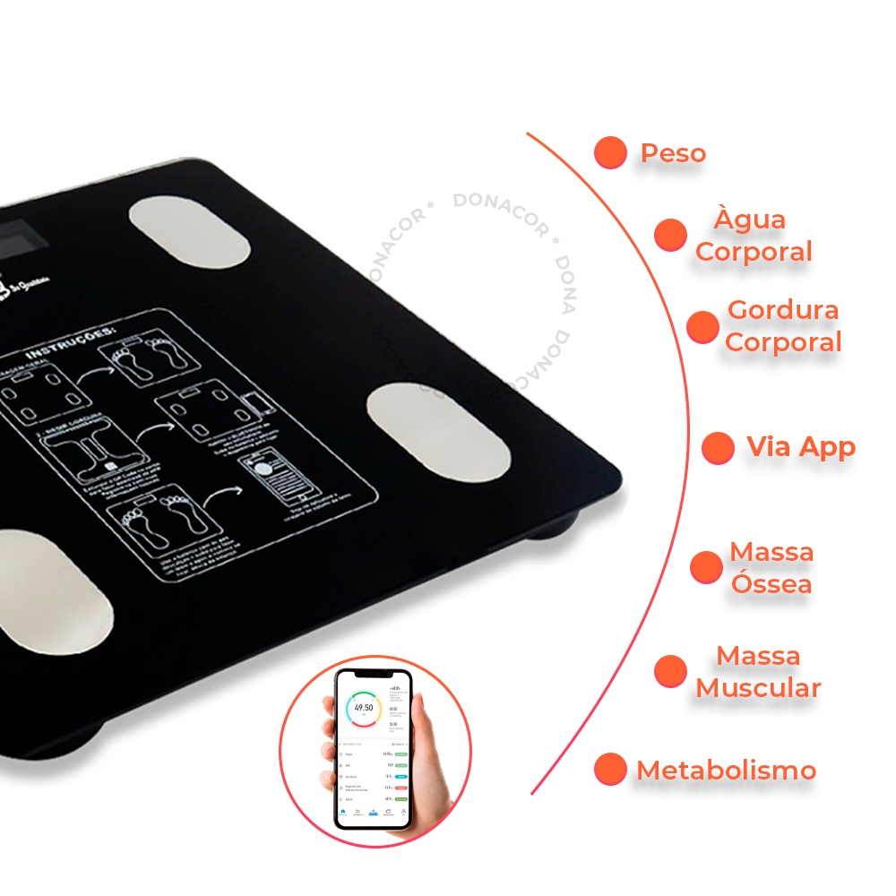 Balança Digital Medidora Corporal Bioimpedância até 180kg