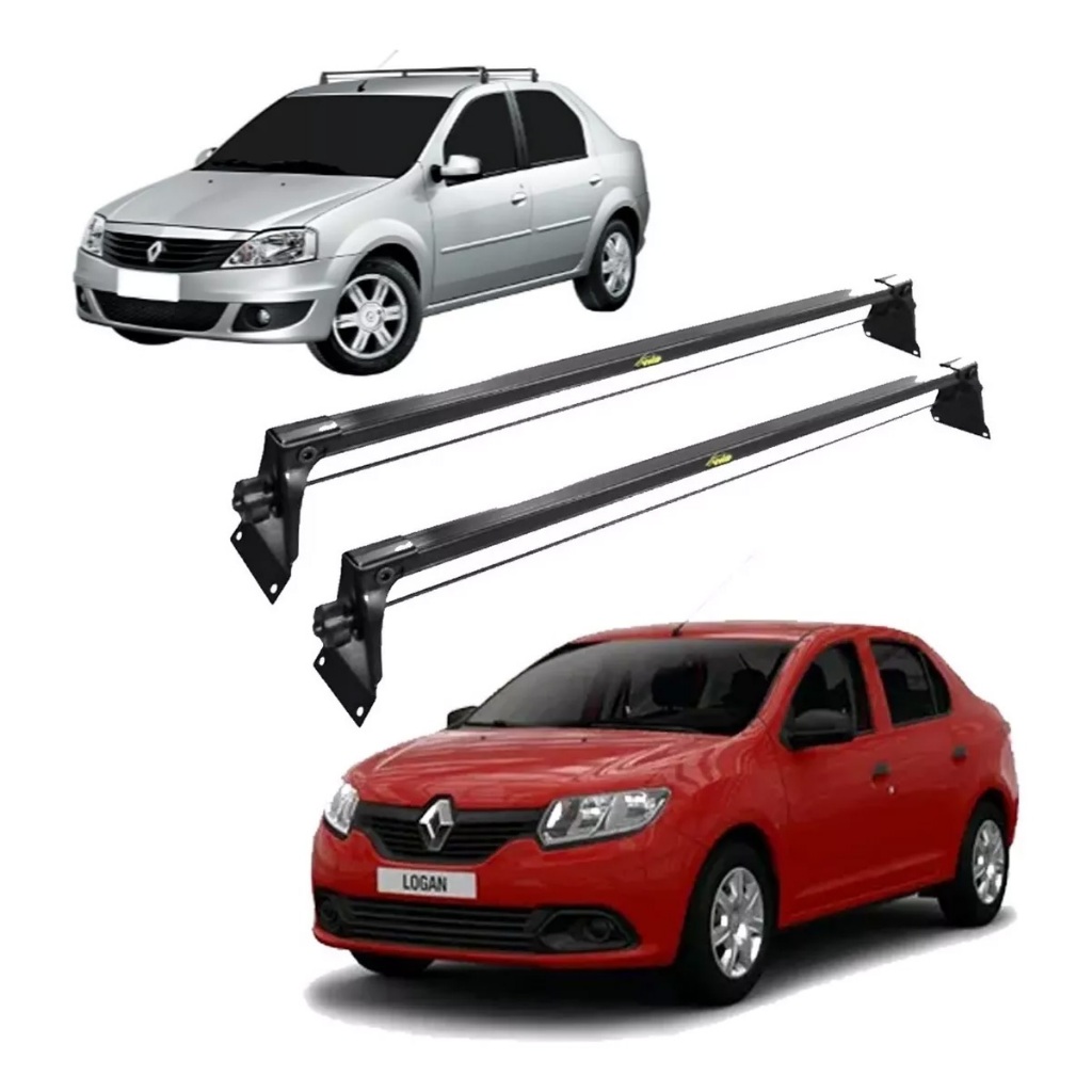RACK DE TETO MODELO AÇO RENAULT LOGAN 4 PORTAS 2007 2008 2009 2010 2011 2012 2013