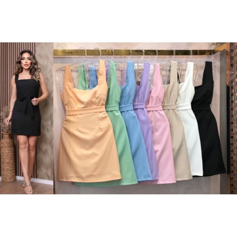 Vestido Modinha Com Cintinho – Midi Leve e Fresquinho | Praia & Dia a Dia | P–GG em Oferta na Shopee