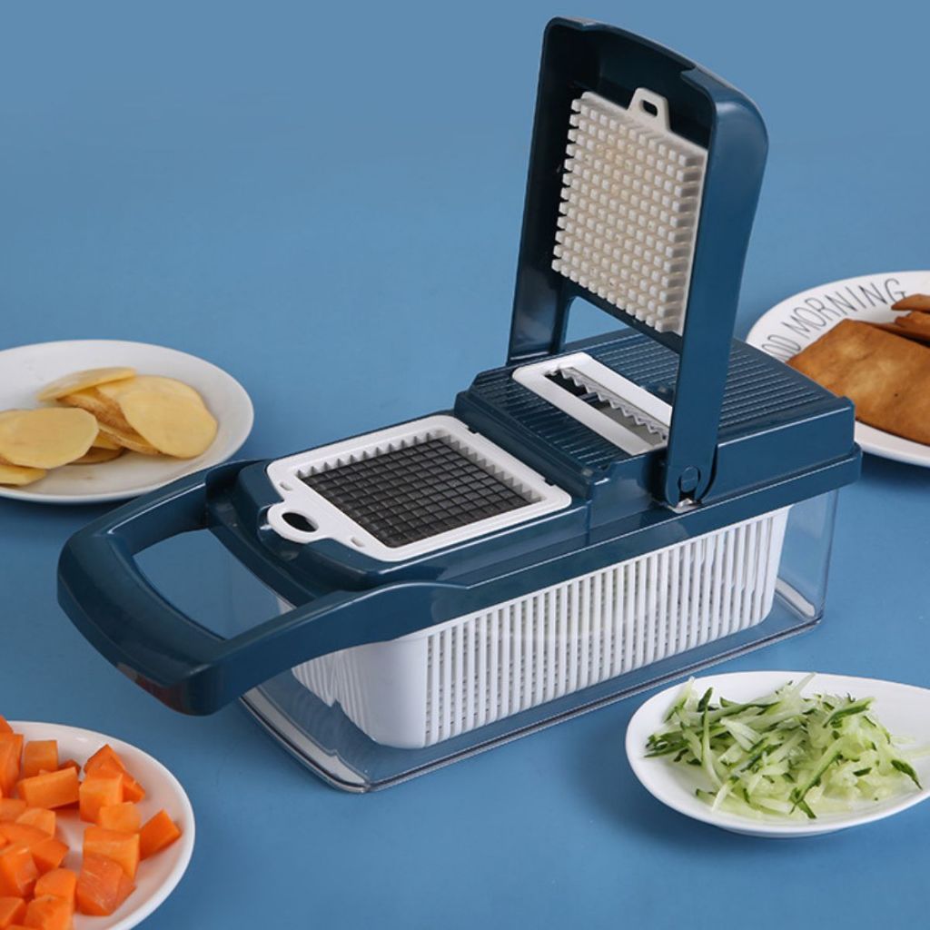 Cortador Multi Fatiador De Alimentos Frutas e Verduras Utensílio de Cozinha Marca IKAZA