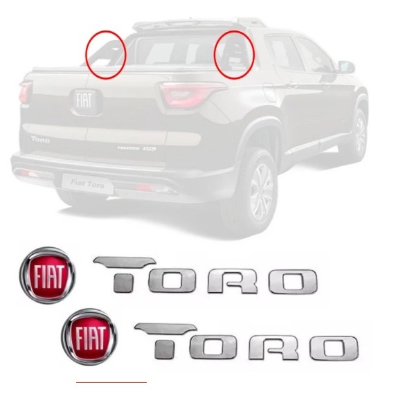 Emblema  Par Adesivo Santo Antônio Para Fiat Toro - Resinado