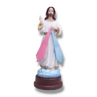 Imagem de Jesus Misericordioso em resina de 8cm, pintado a mão. em Oferta na Shopee