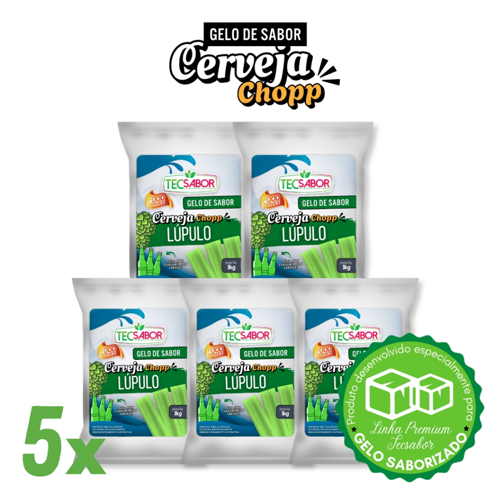 5x Aromas para gelo de Sabor Cerveja os Mais vendidos 1 kg faz  500 gelos lançamento Lúpulo