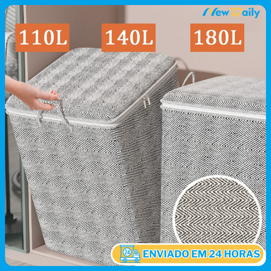 110L/140/180L Caixa Saco Organizador de Cobertor Conchas Pelúcias Casaco Roupa SN-05/SN-06/SN-07 em Oferta na Shopee