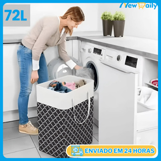72L Grande Cesto De Roupa Dobravel Multiuso Organizador Quarto Banheiro Lavanderia Bolsa Removivel com Alça OG-27-ND em Oferta na Shopee