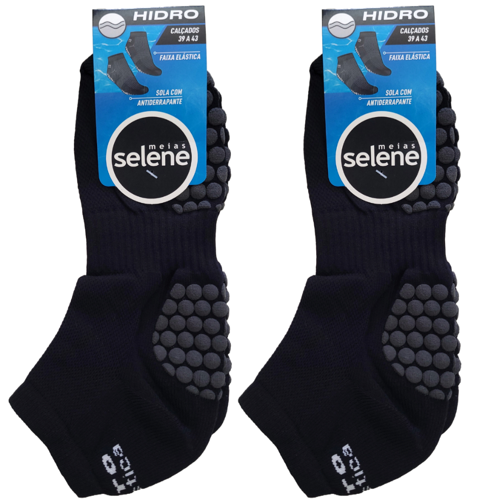Kit 2 Meias.Hidroginástica Pilates Piscina Antiderrapante Selene 4010