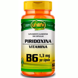 Vitamina B6 Piridoxina 60 Cápsulas 500mg - Unilife - Oferta em Oferta na Shopee
