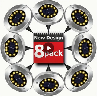 Luz Solar para Exterior de 12 Led Luminaria de Chão Lâmpada Solar de Piso Luz de Caminho Jardim em Oferta na Shopee