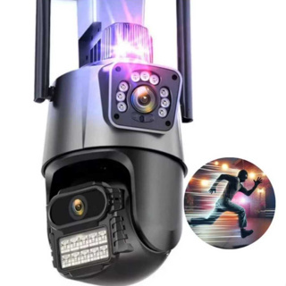 Camera Segurança Externa Lente Dupla 4k 6mp Sirene Policial, com sirene policia em Oferta na Shopee