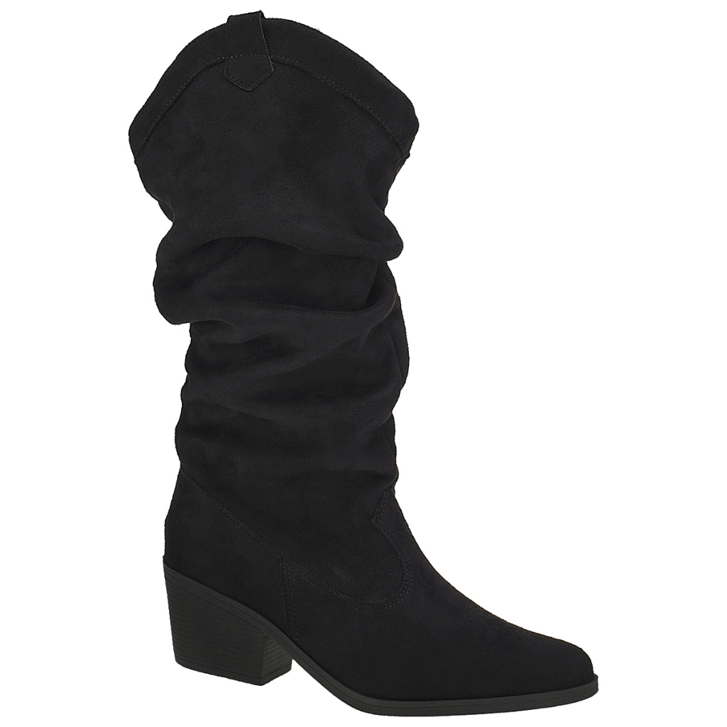 Bota Enrrugada Texana Cano Médio da Moda Country Bico Fino Expo 930-01