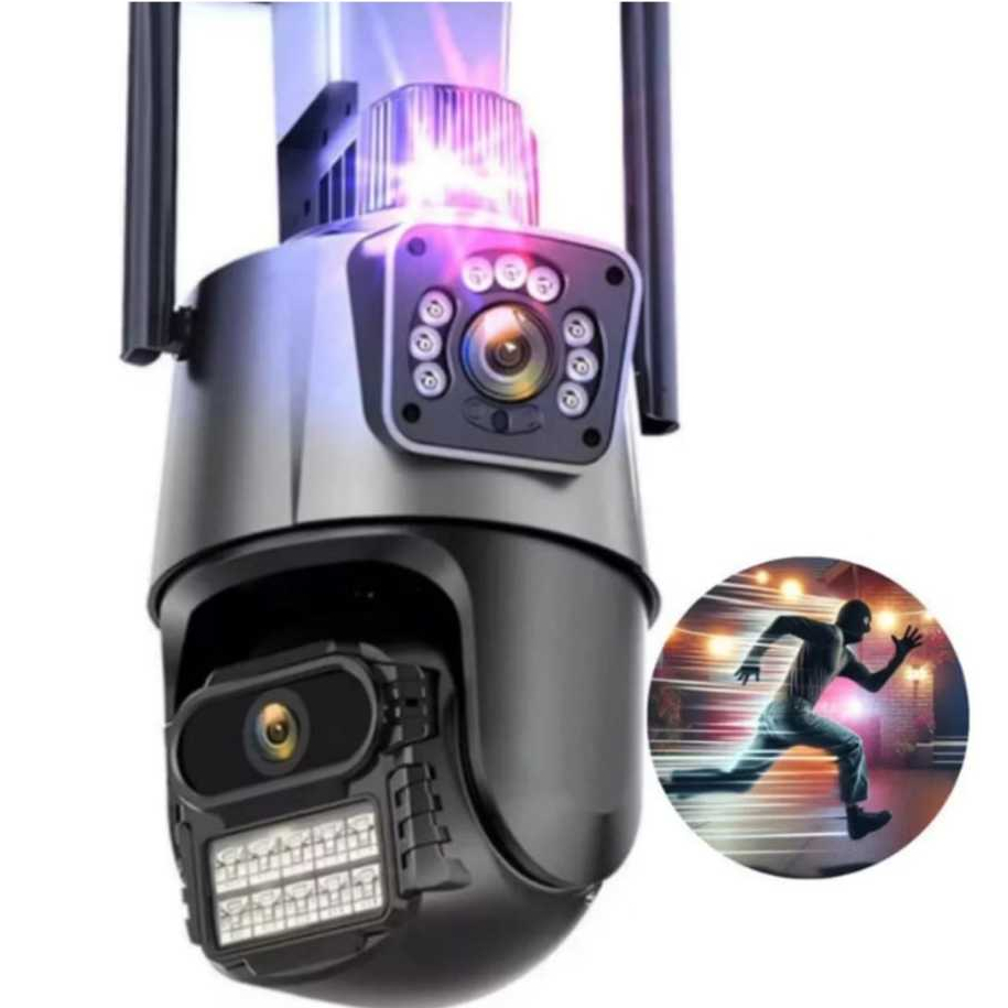 Camera Segurança Externa Lente Dupla 4k 6mp Sirene Policial, com sirene policia em Oferta na Shopee
