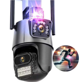 Camera Segurança Externa Lente Dupla 4k 6mp Sirene Policial, com sirene policia em Oferta na Shopee