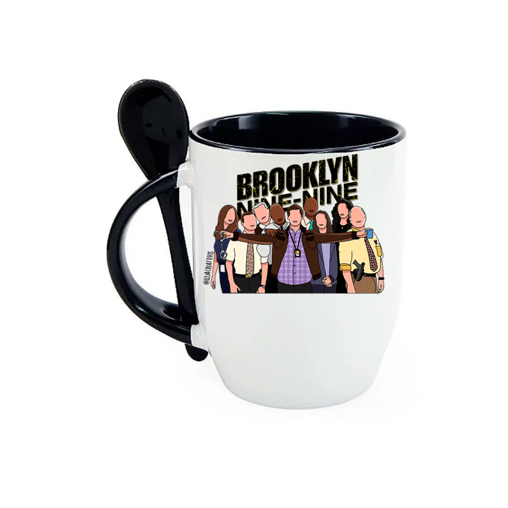 Caneca Com Colher Da Série Brooklyn Nine Nine - B99