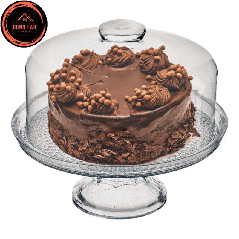 Boleira de Vidro Com Tampa e Pé Vitazza Porta Bolos e Doces em Oferta na Shopee