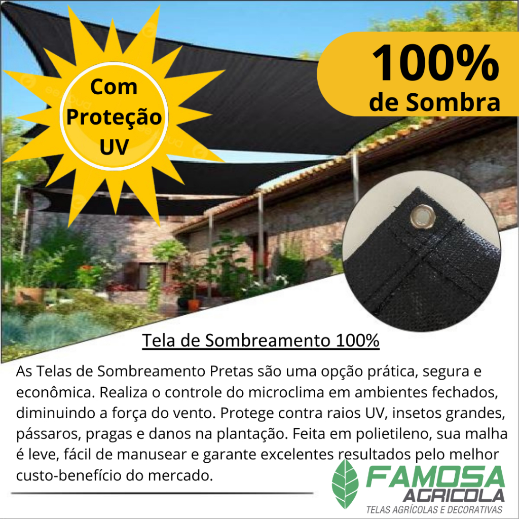 Tela 100% Sombreamento  1,20x2 multi uso sombrite