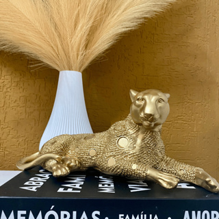 Pantera Negra 33cm Manto Sisal Deitada Estatueta Decorativa Sala Mesa Escritório em Oferta na Shopee