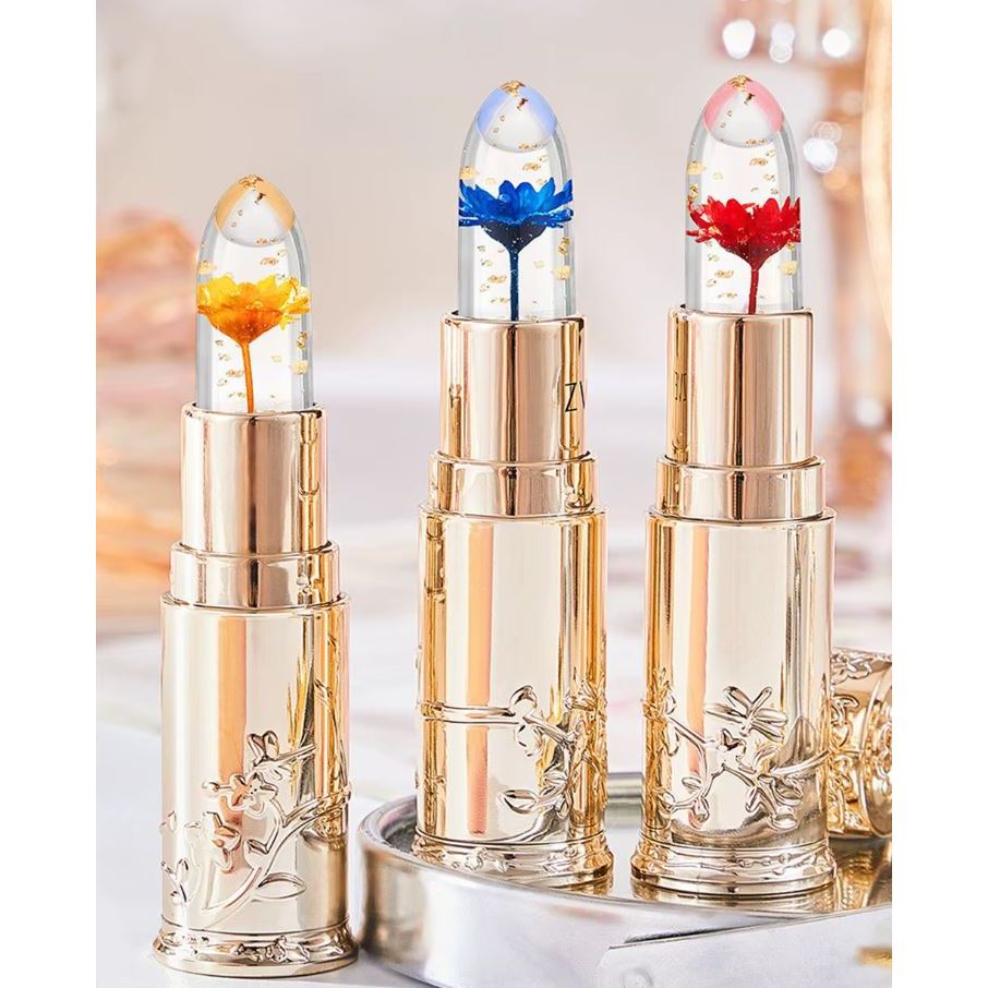 Lip Balm Labranche Sarah Beauty Lua e Neve Hidratante Labial Gloss Bálsamo Mágico muda de cor Com Desenho de Flor