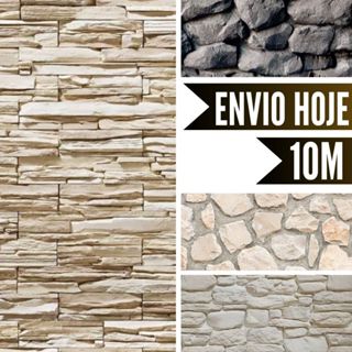 Papel De Parede Lavável Texturizado Tijolo Canjiquinha Pedras 3d Sala Quarto Autocolante em Oferta na Shopee