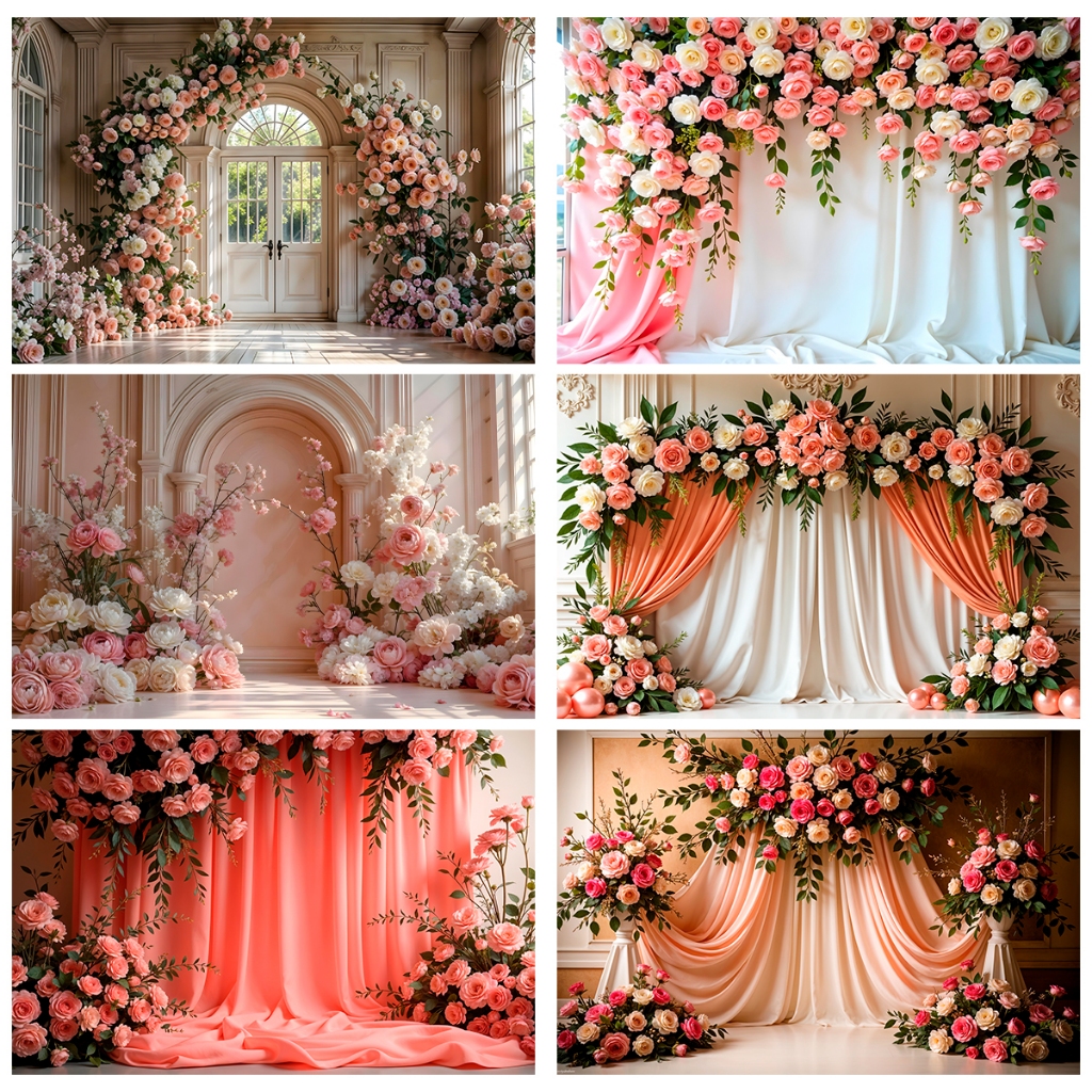 Fundo Fotográfico Floral 3D Tecido Sublimado Veste Fácil 1,5x2,2 Mt