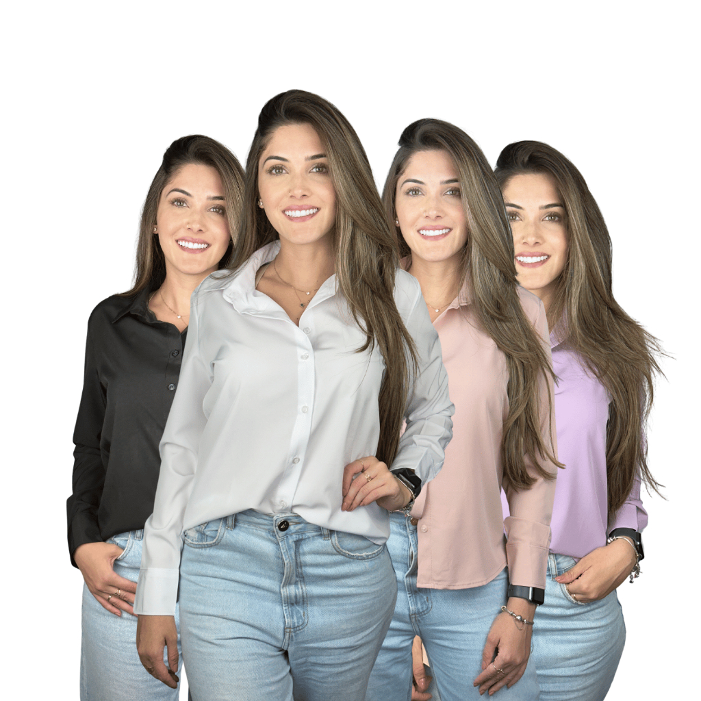 Kit 4 Camisa Social Feminina Microfibra Blusa Social Feminina Manga Longa
