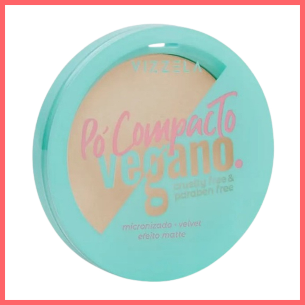 Pó Compacto Efeito Matte Vizzela Maquiagem Vegana Facial 100% Vegano