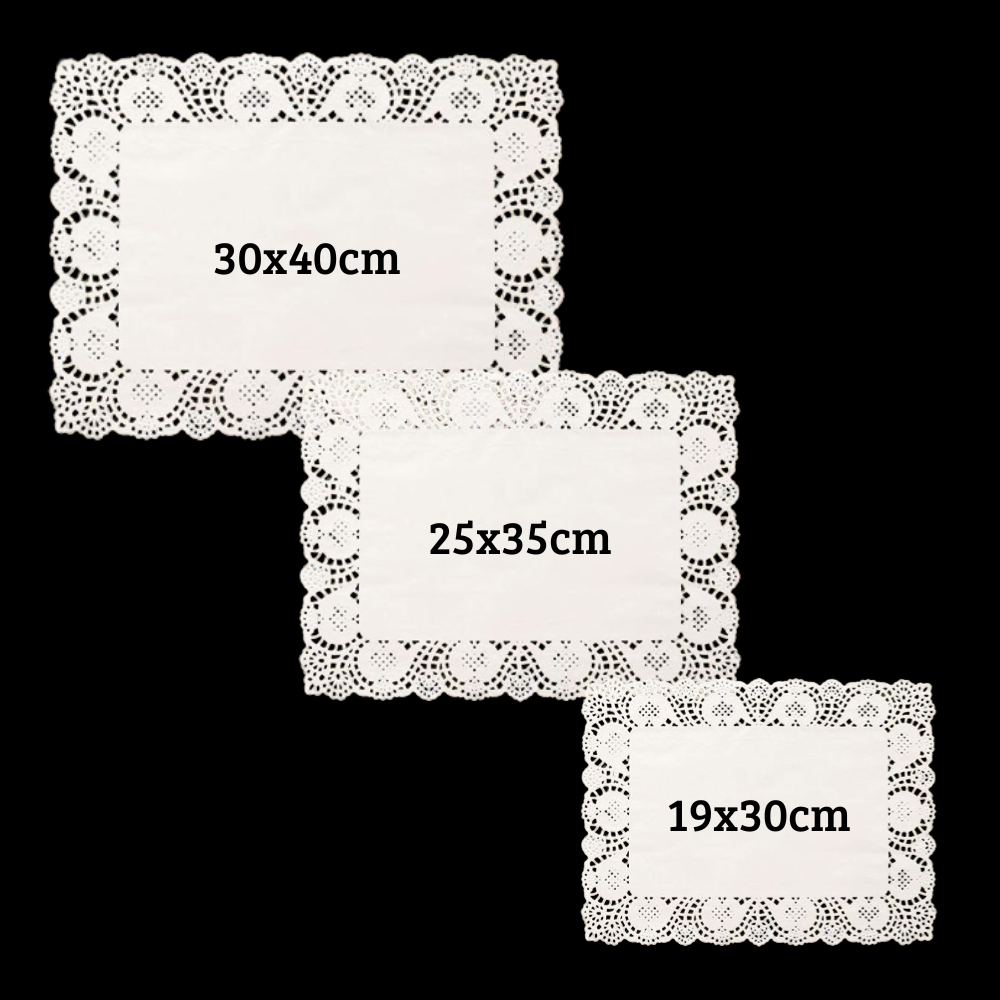 Kit 50/100 Toalha Rendada de Papel Retangular Jogo Americano Doilies Descartável Casamento Decoração