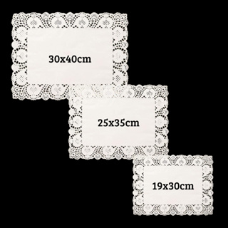 Kit 50/100 Toalha Rendada de Papel Retangular Jogo Americano Doilies Descartável Casamento Decoração em Oferta na Shopee