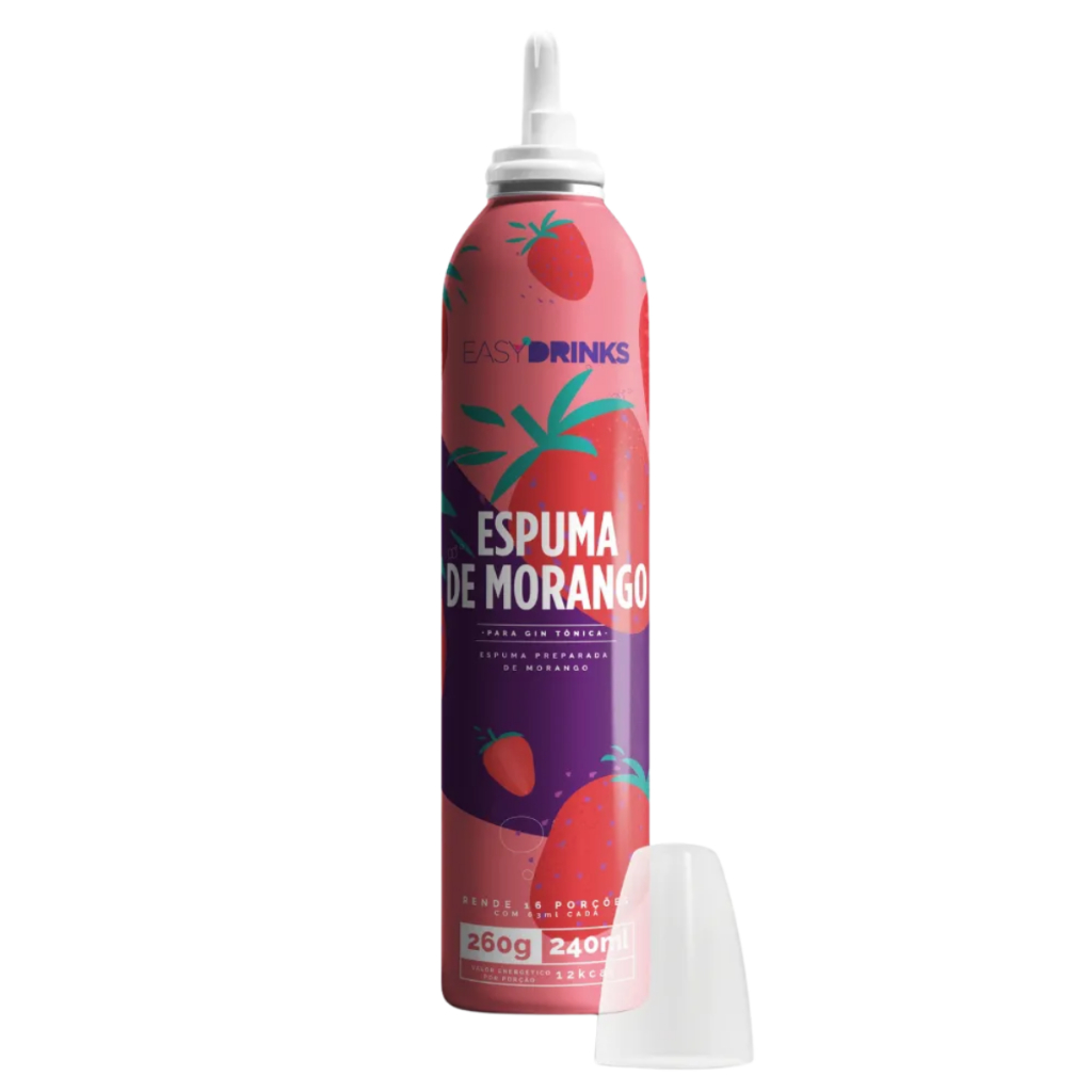 Espuma de Morango Easy Drinks Pronta Spray para Gin Tônica