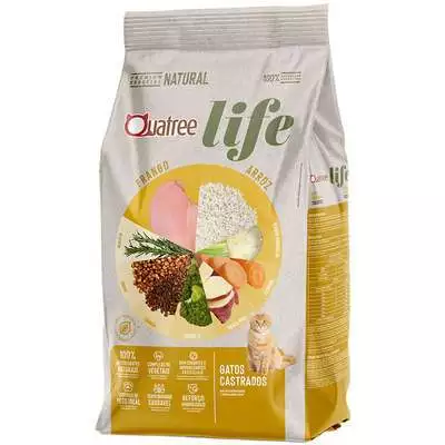 Ração Quatree Life Gato Castrado Frango e Arroz 1 kg