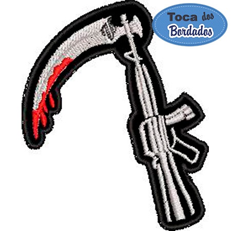 Patch Bordado Sons Of Anarchy 1 un Ceifa / Foice 7x5,5 cm Espelhada Cód.1495 motociclista punk rock