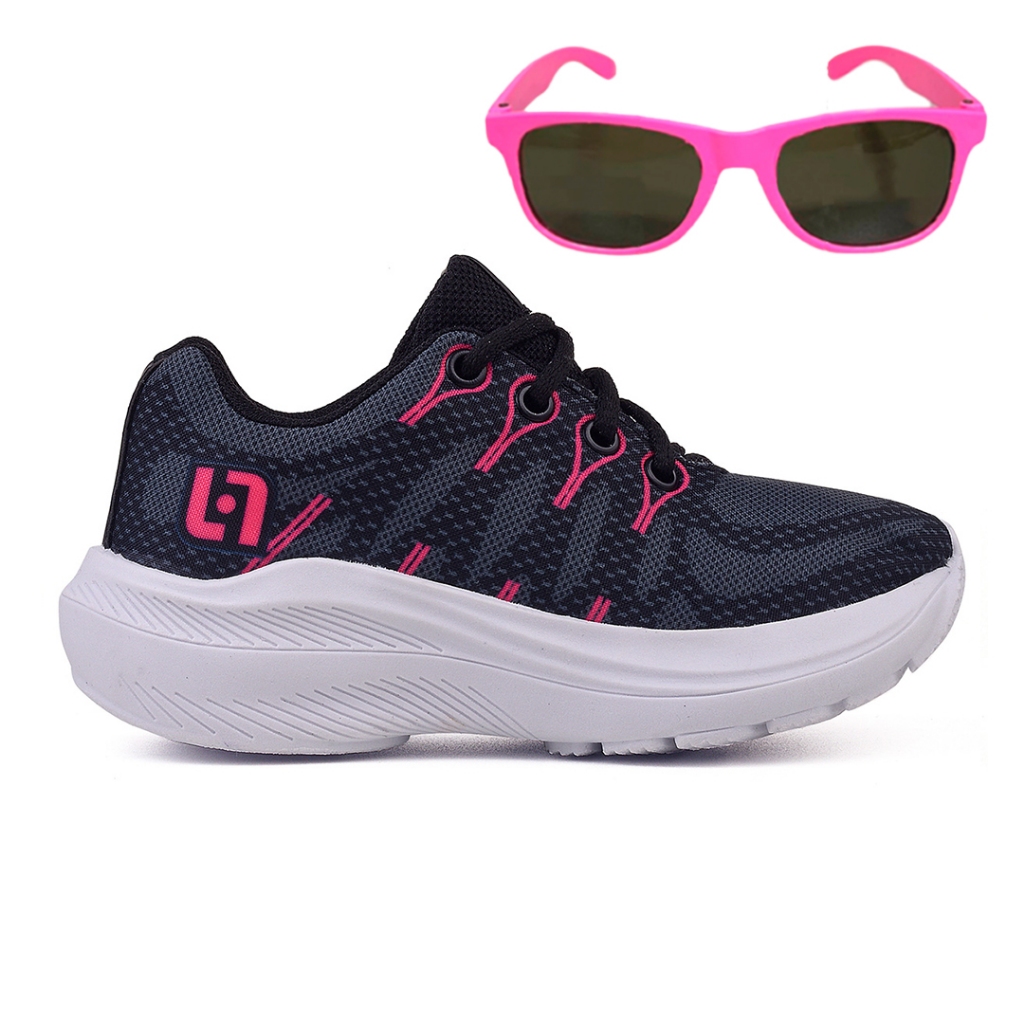 Kit Tênis Infantil Casual Meninas Escolar Basico Confortavel + Oculos em Oferta na Shopee