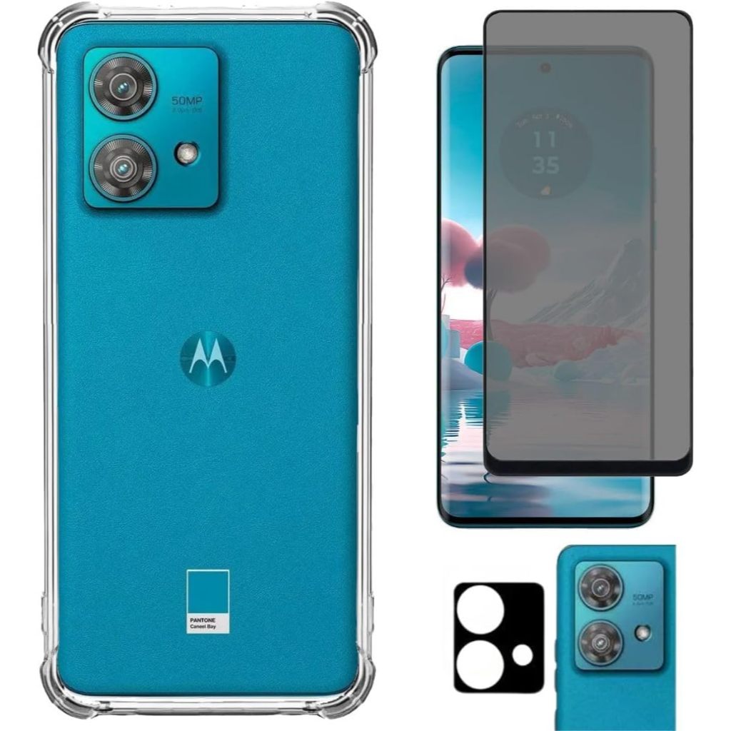 Kit Capa Case Capinha e Película 3D Ceramica Privacidade  Para Moto Edge 40 Neo em Oferta na Shopee