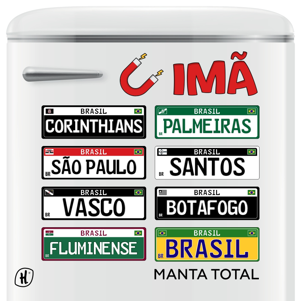IMÃ DE GELADEIRA | TIME DE FUTEBOL | Tamanho 4,5x14cm | Decoração Cozinha