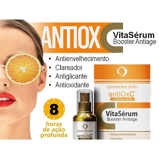 Vita Serum Booster Antiage 35 Clareador Cosmobeauty Momento de aplicação Dia/Noite Tipo de pele Todo tipo de pele