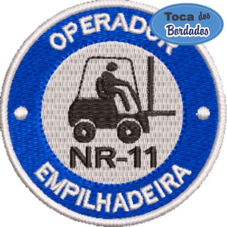 Patch Bordado Operador de Empilhadeira NR-11 - 8x8cm Cód.5778