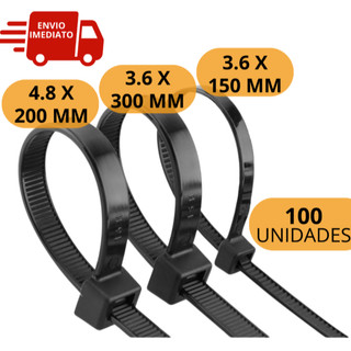 Abraçadeira Nylon Enforca Gato 100 Peças 7.6 x 400mm. BOM-5510-Abraçadeira De Nylon Enfor…