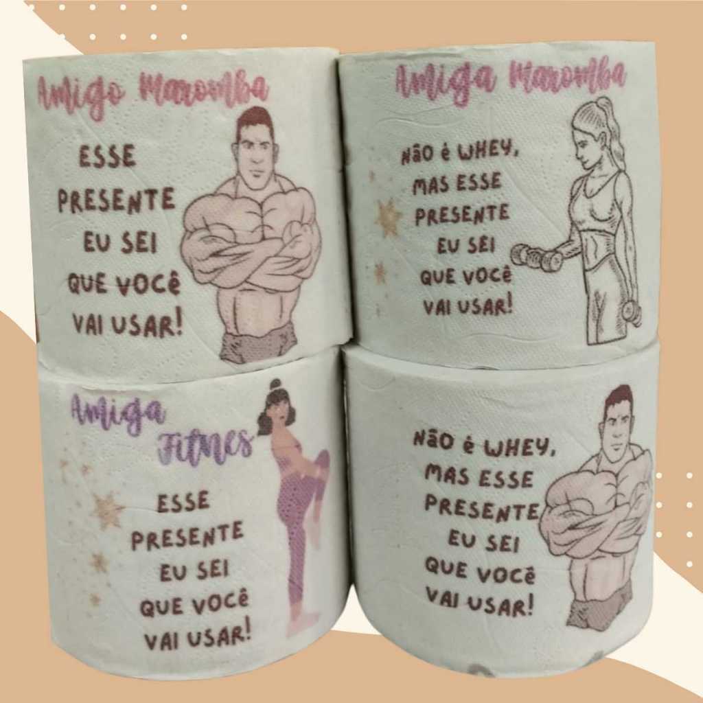 ENFEITE BRINCADEIRA Papel Higiênico divertido Amigo(A) Maromba decoração banheiro presente academia