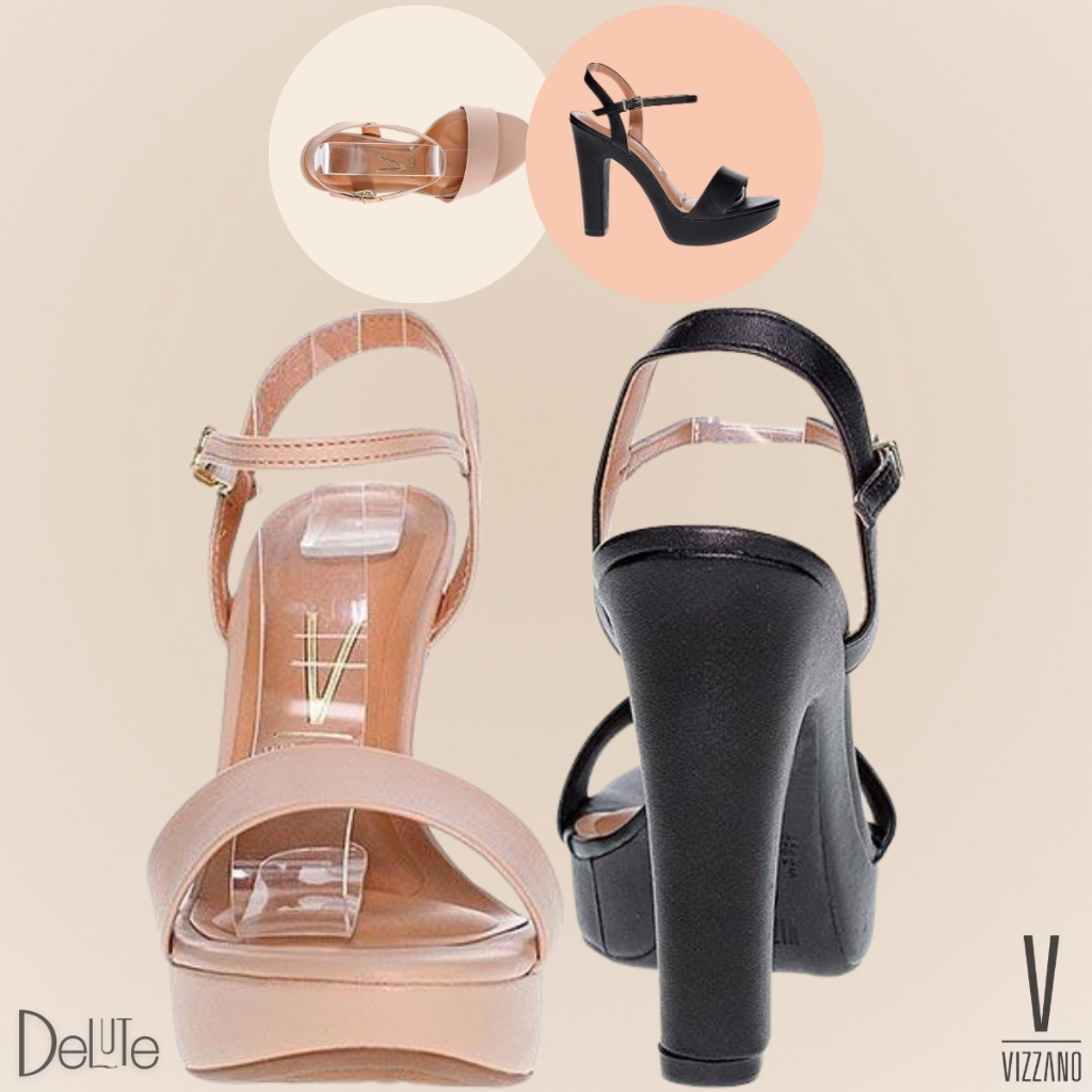 Sandália Plataforma Feminina Salto Alto Grosso Modelo Meia Pata Moda Vizzano Fechamento com Fivela em Oferta na Shopee