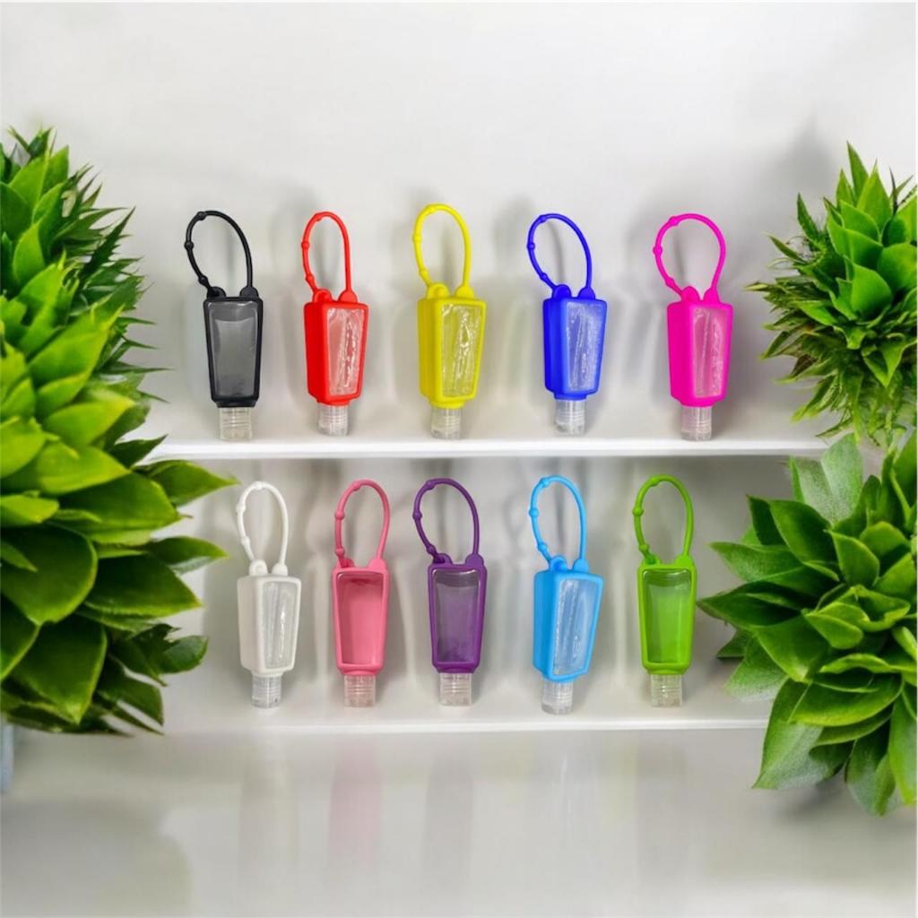 Kit 12 Unidades Frasco Porta Alcool Gel Chaveiro  Silicone Infantil Modelos sortidos C/ Desenho Ou Liso Cor Aleatorio em Oferta na Shopee