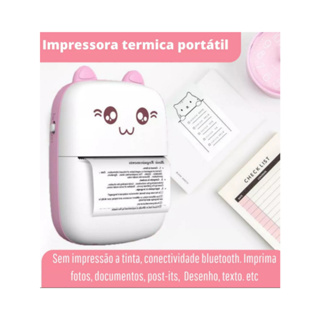 Mini Impressora Portátil Gato Rosa E Azul Térmica Bluetooth em Oferta na Shopee