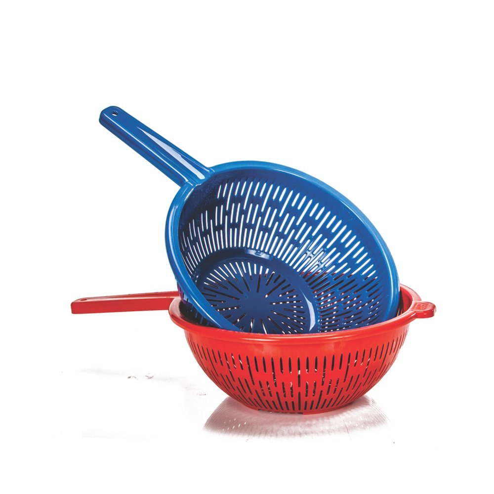 Kit 2 Escorredor Com Cabo Lava Tudo Plástico Cozinha Louça - ErcaPlast